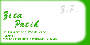 zita patik business card